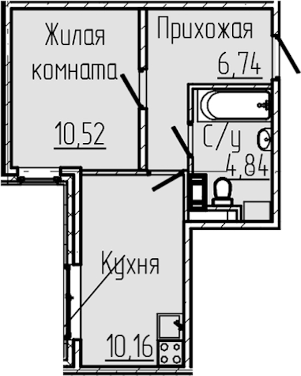 1-комнатная квартира 32.26 м², 4/8 эт., ЖК «SERTOLOVO PARK»